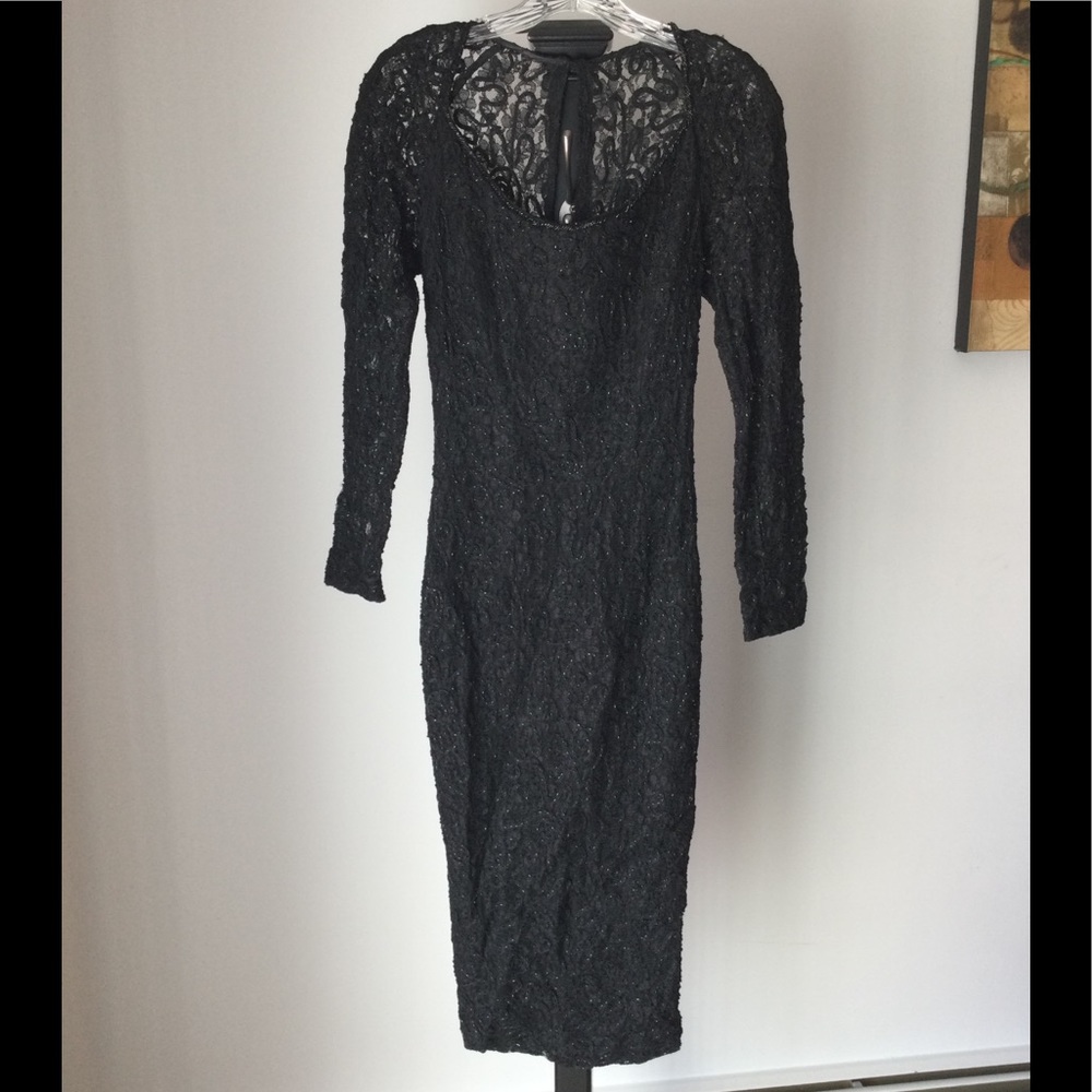 Carmen Marc Volvo size 6 black beaded dress